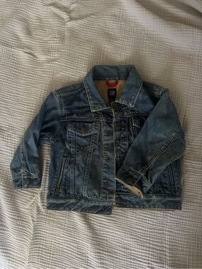 GAP Kids Distressed Dark Blue Denim Jacket